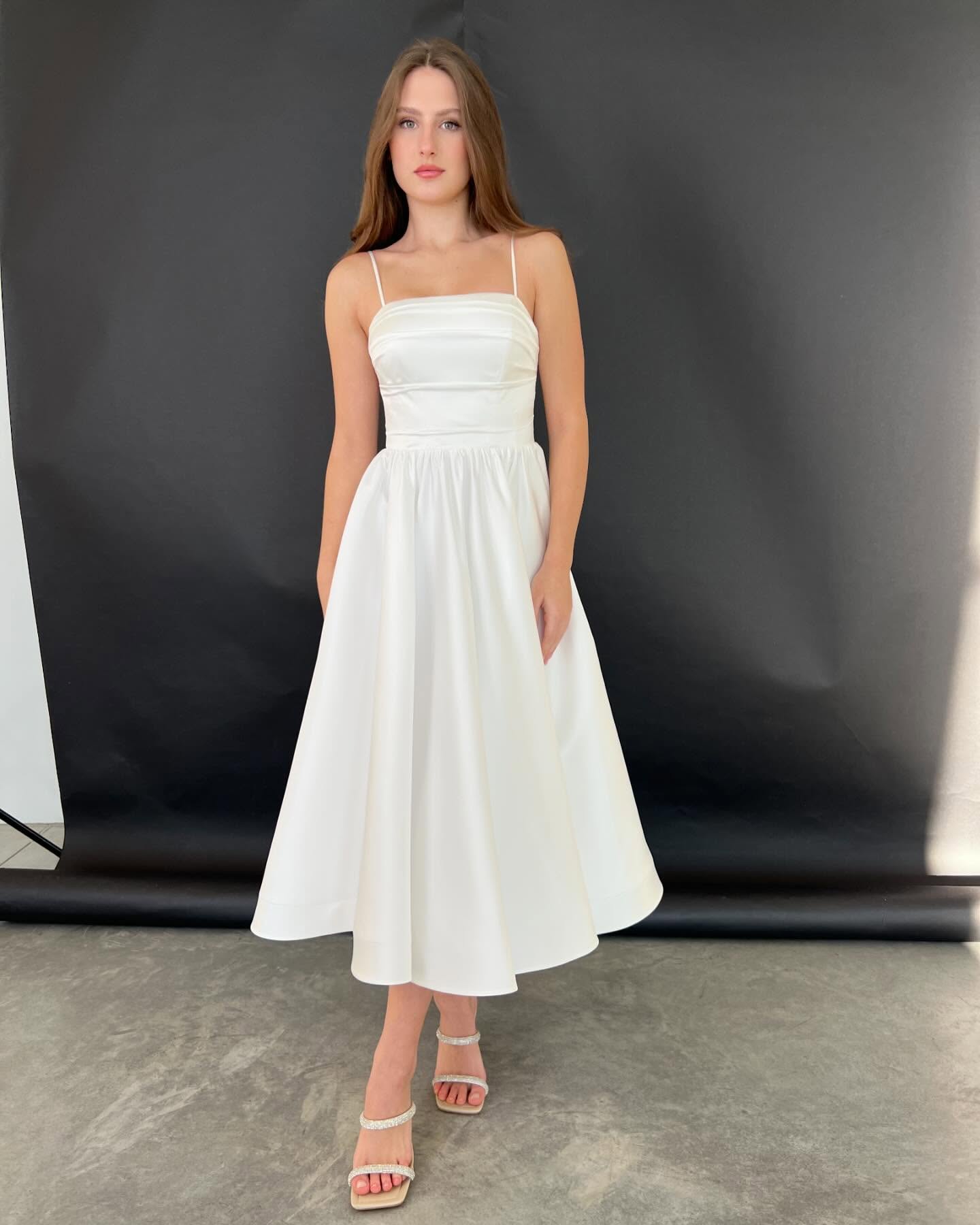 Midi-Length Minimal Dress