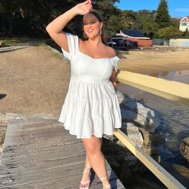 Puff-Sleeve Mini Dress