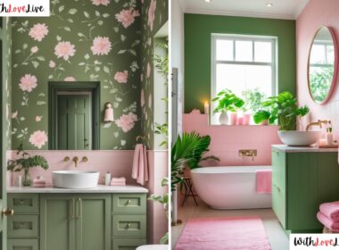 Cute Green and Pink Bathroom