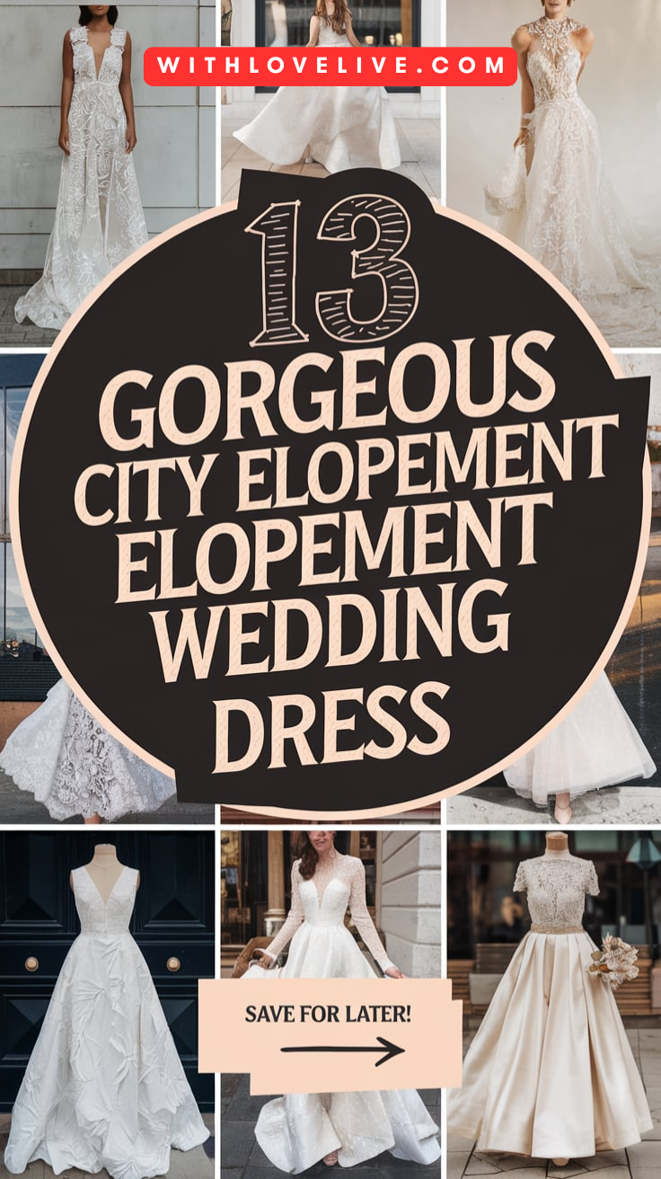 Gorgeous City Elopement Wedding Dress Styles-pin