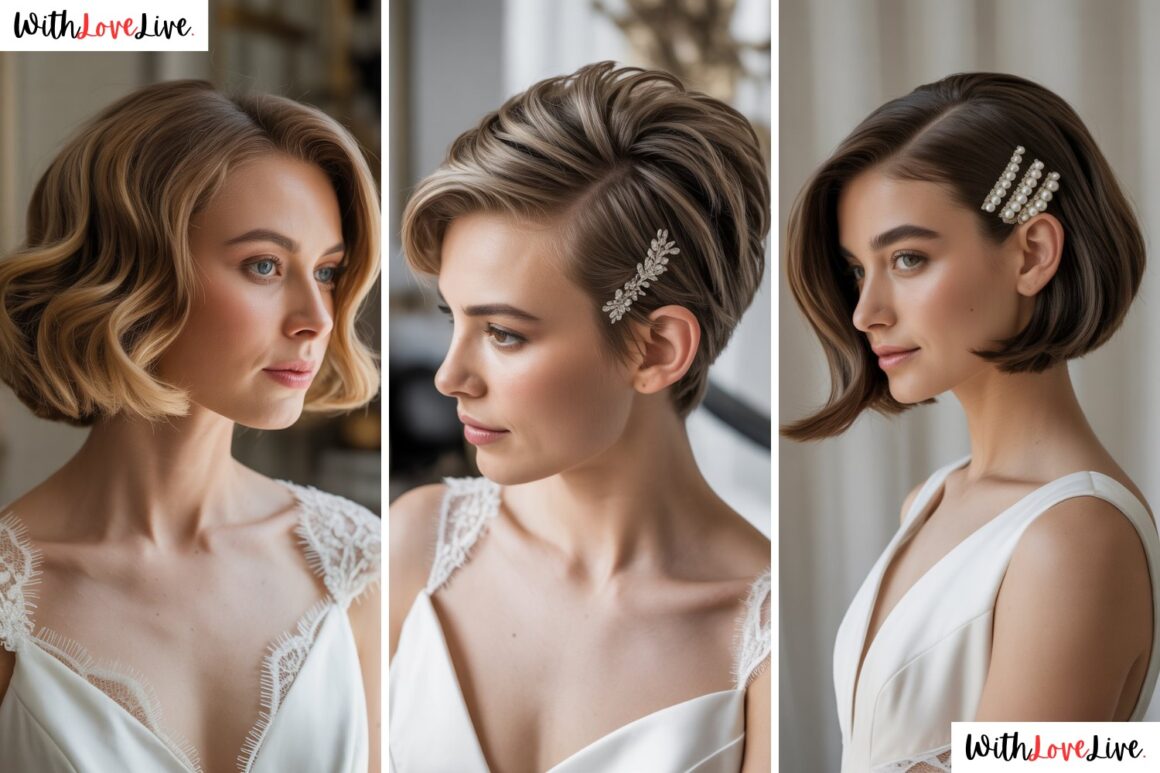 Short Hair Wedding Hairstyles for Brides
