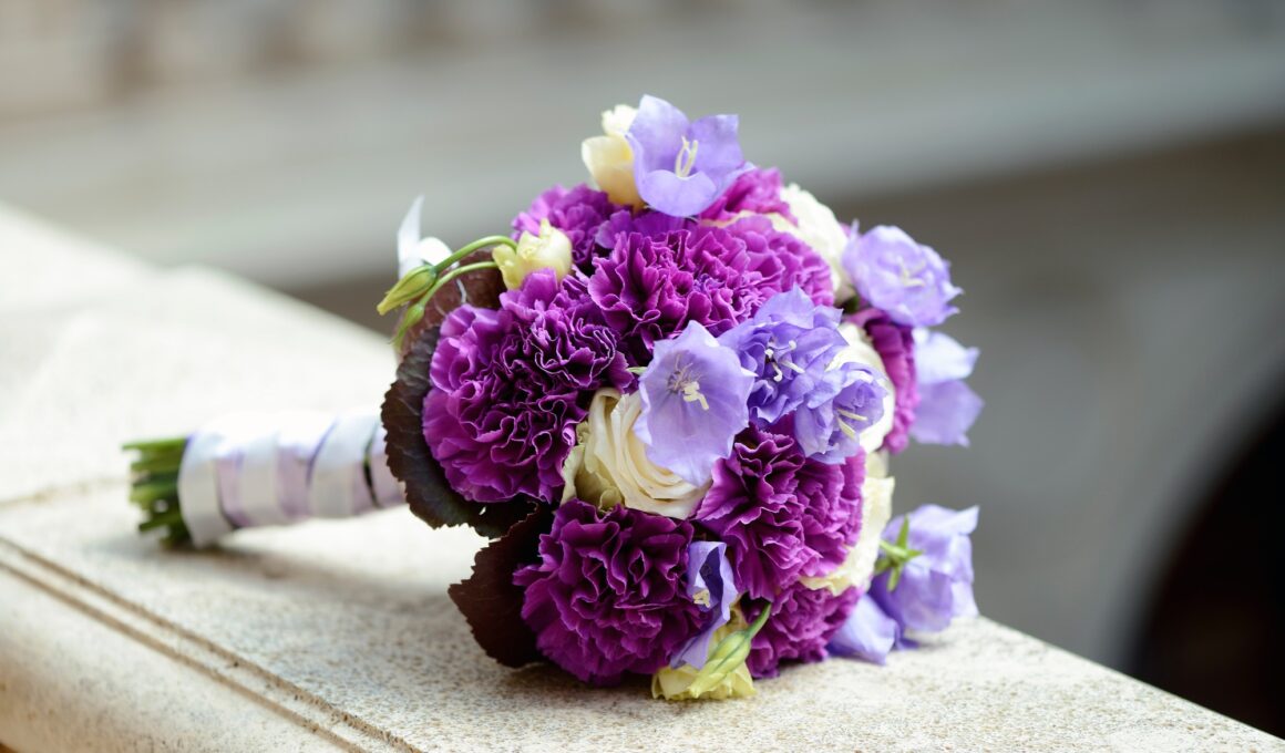 Beautiful wedding colorful bouquet for bride
