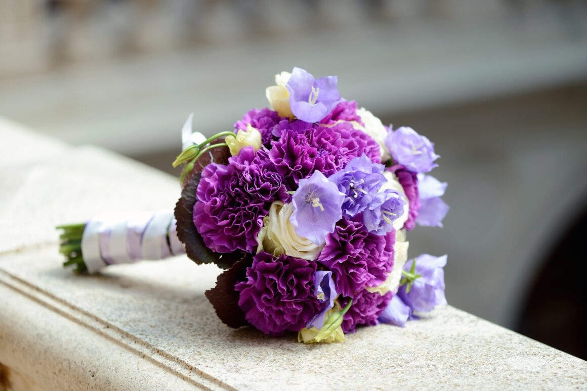 Beautiful wedding colorful bouquet for bride