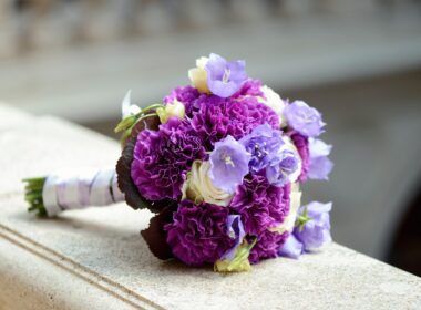 Beautiful wedding colorful bouquet for bride