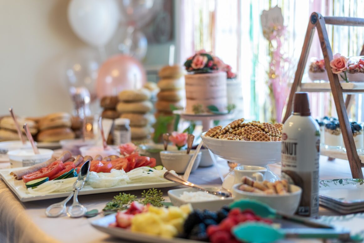 Dessert table at bridal or baby shower