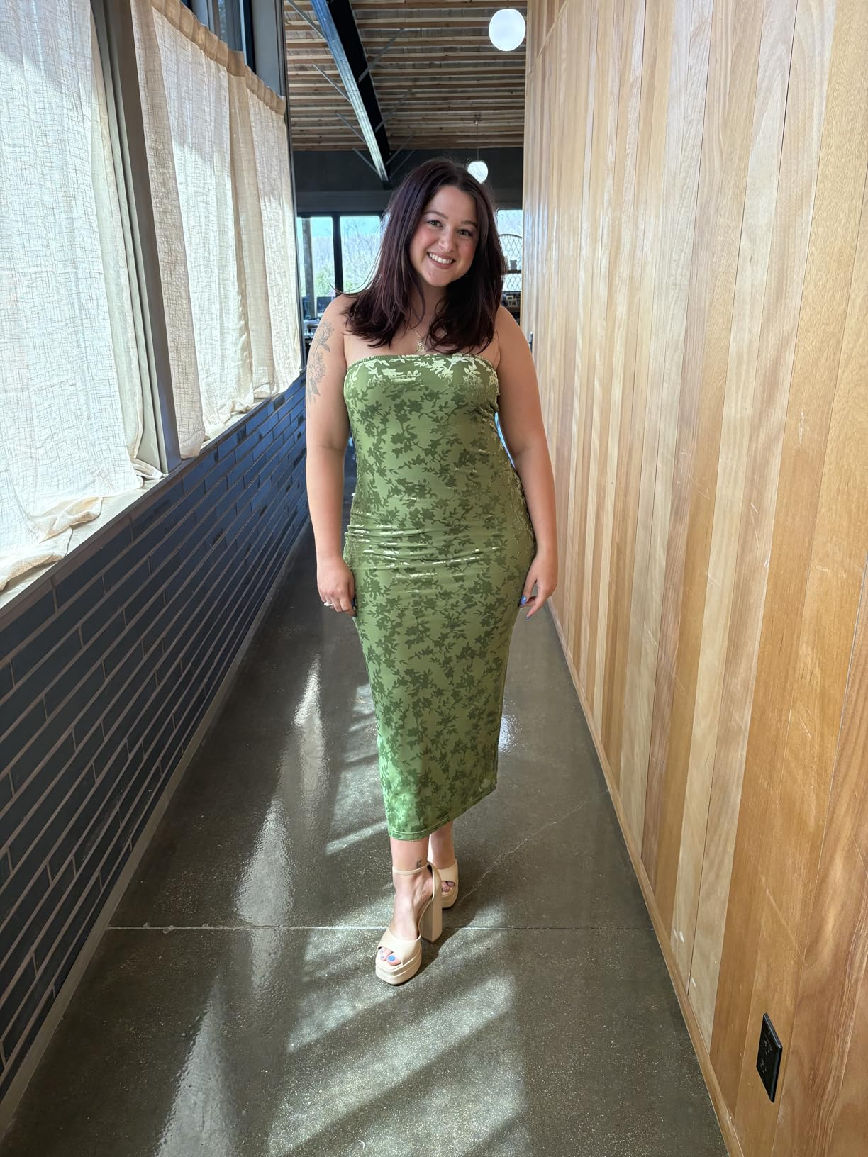 Tube Split Floral Dress