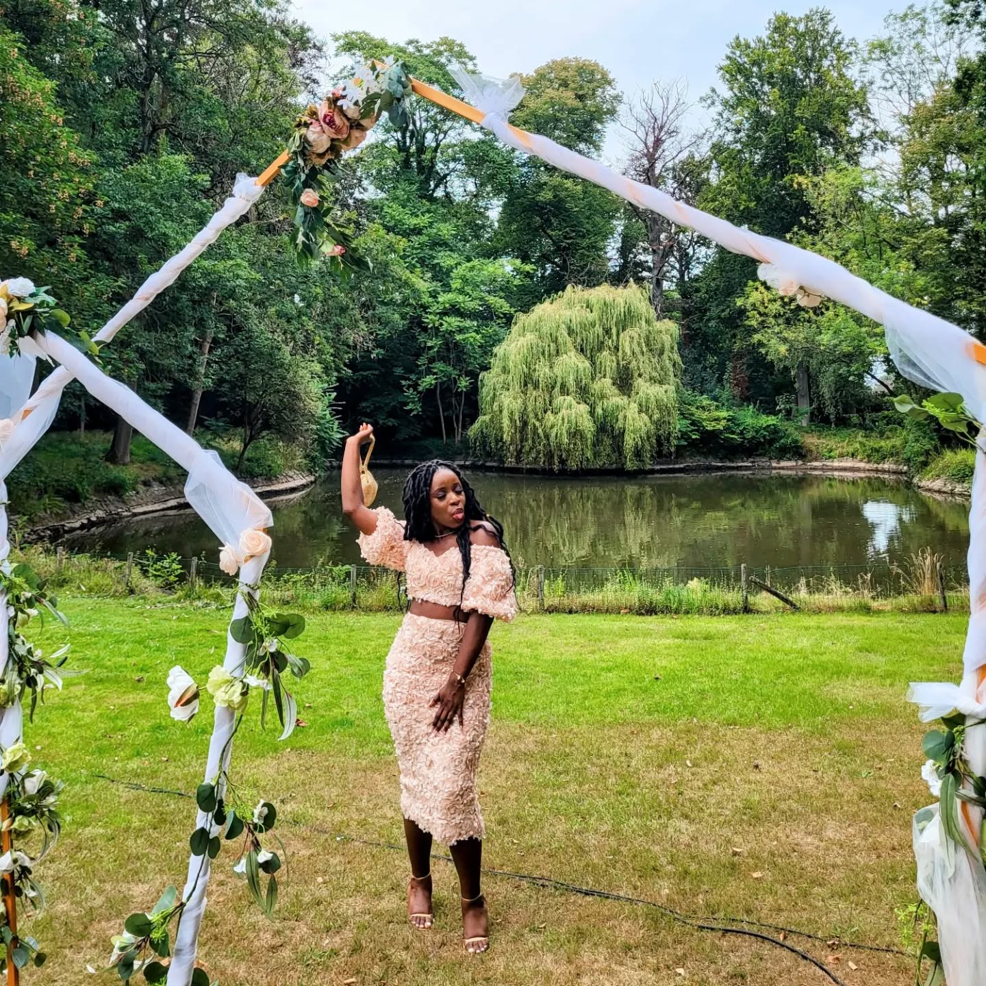 Fluffy Two Piece Wedding Guest Dress
