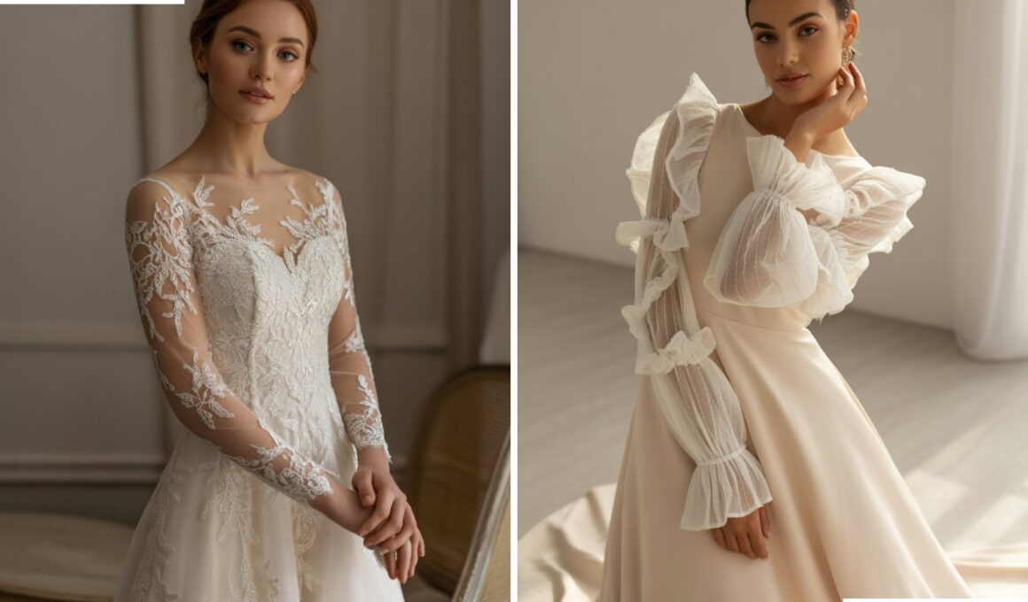 15 Cute Long-Sleeved Wedding Dress Ideas