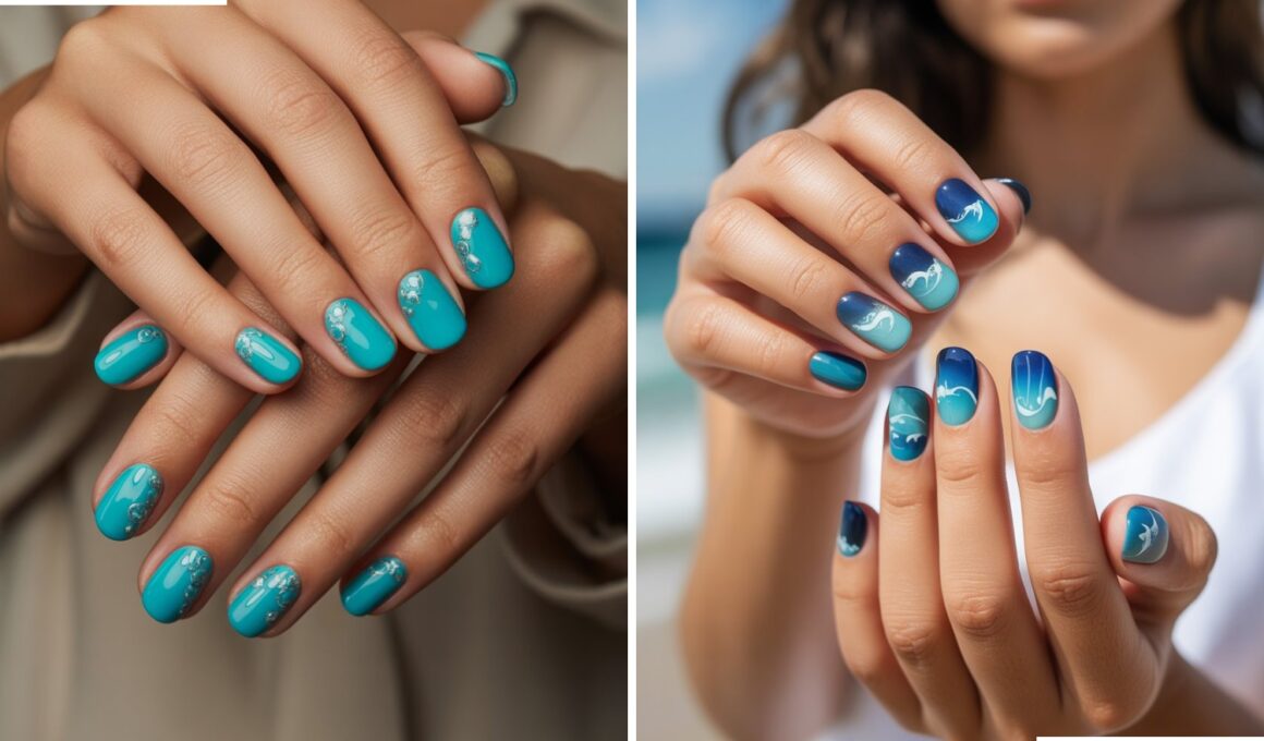 Blue Hawaii Nails Design Ideas