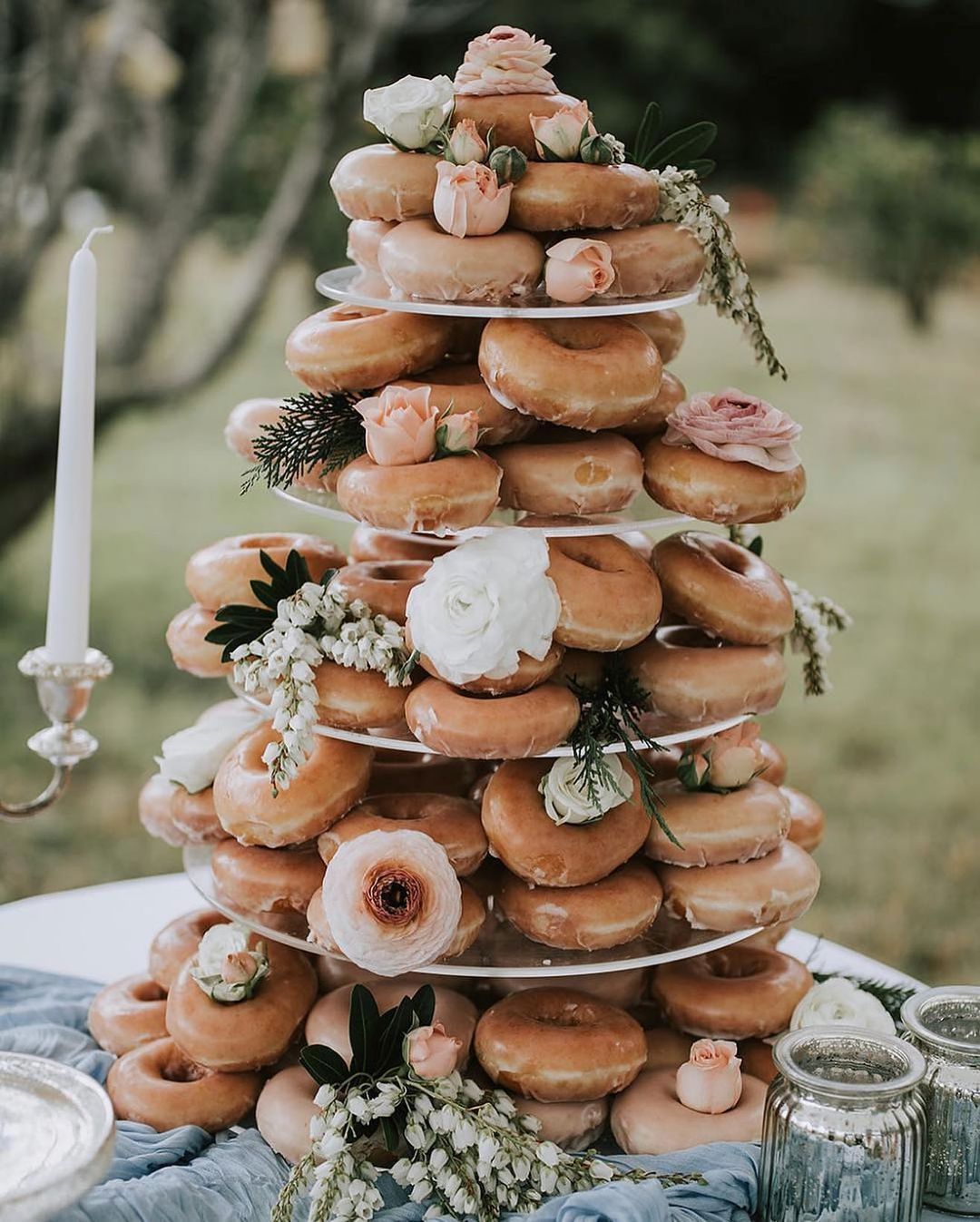 Bohemian wedding donut cake