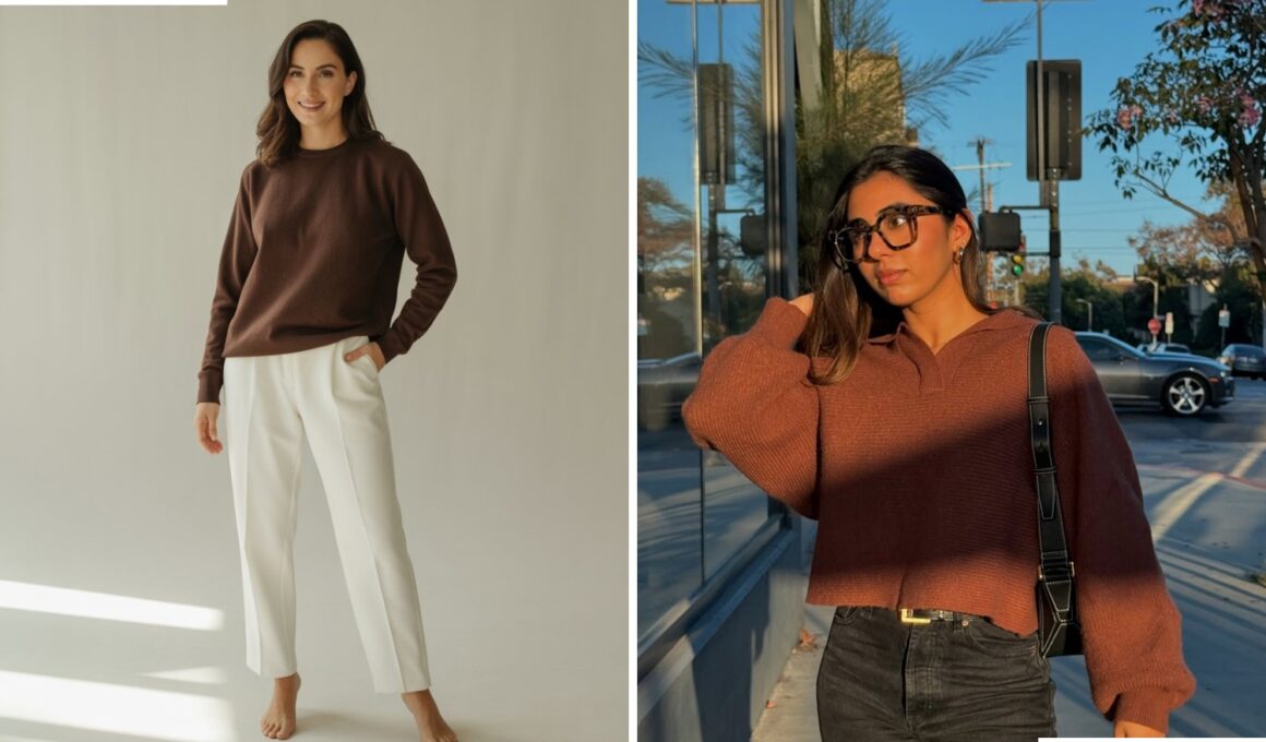 Brown Sweater Outfit Ideas