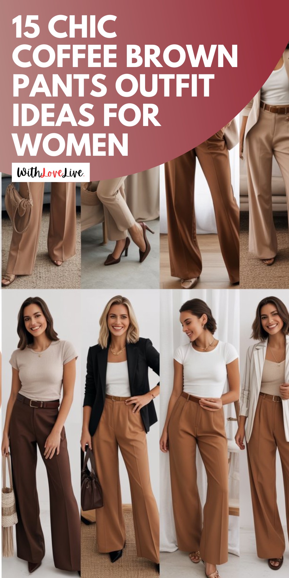 Chic Coffee Brown Pants Outfit Ideas-pin