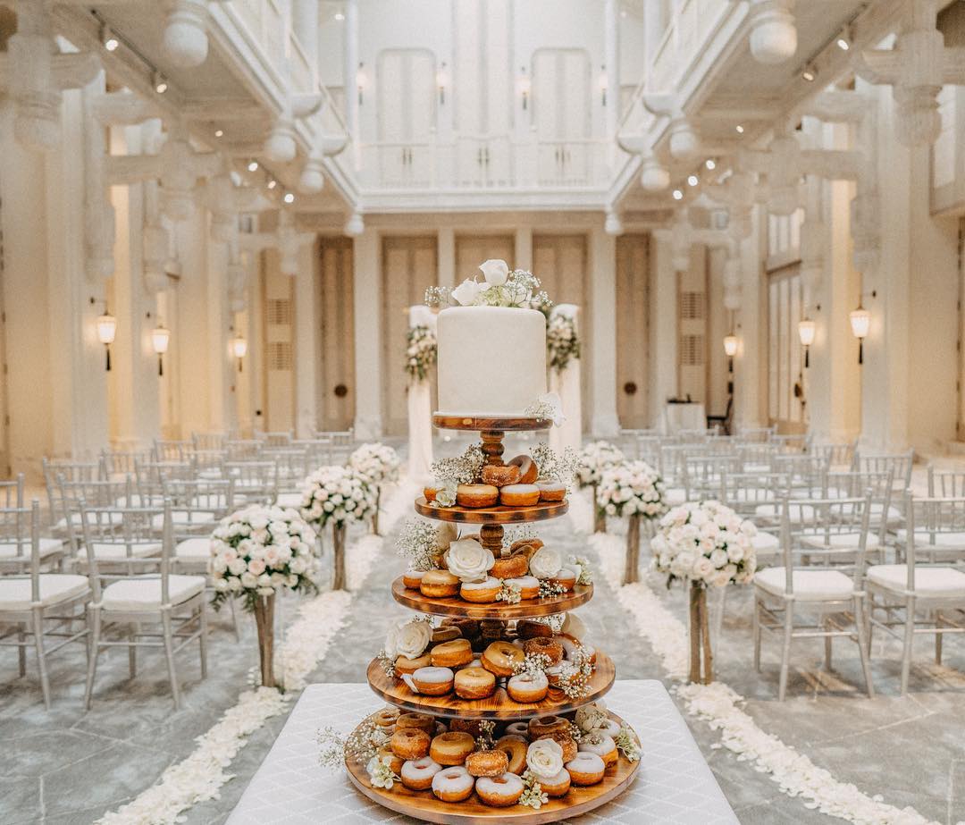 Classic floral donut tower cake