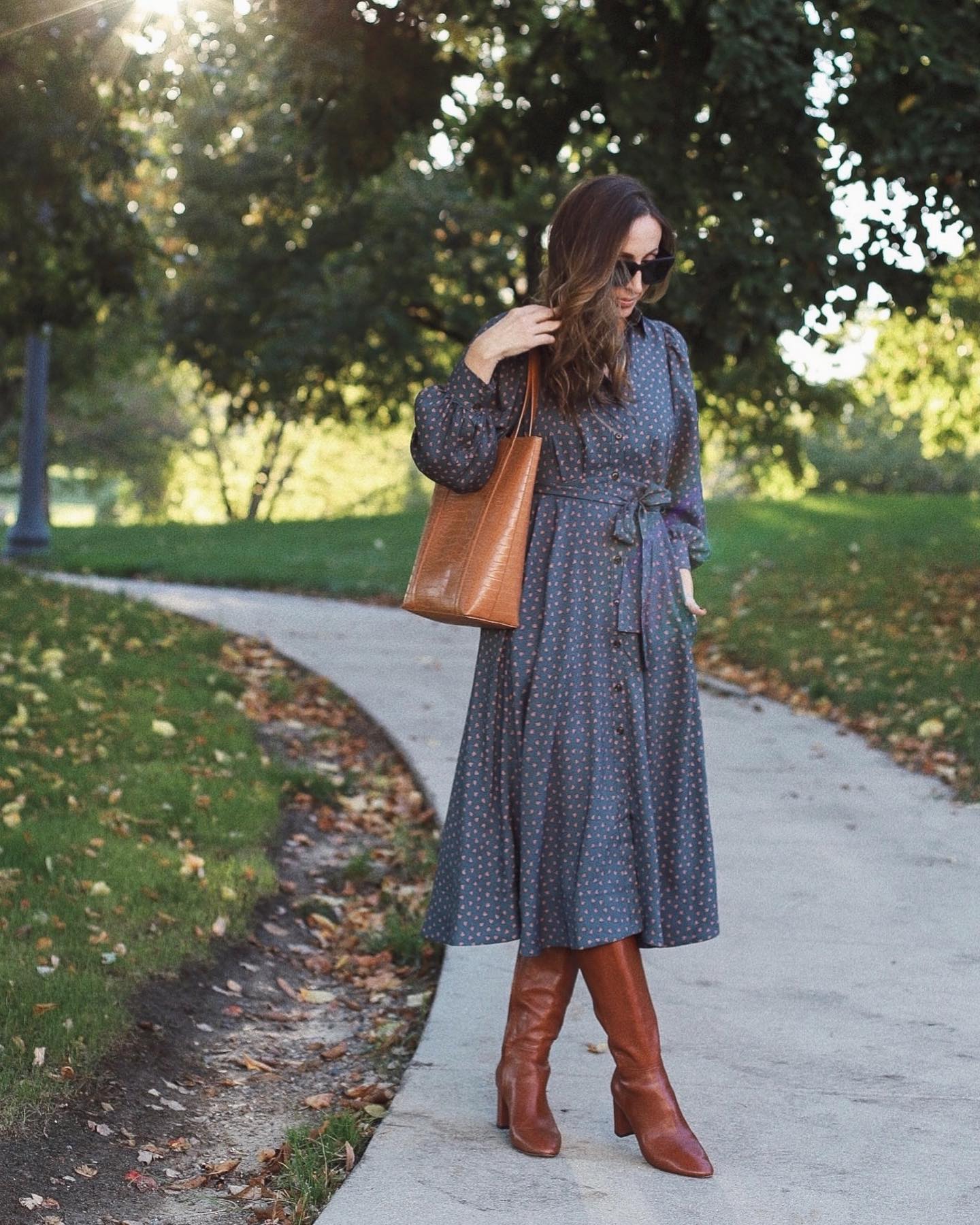Classic long sleeve maxi fall gown with knee high boots