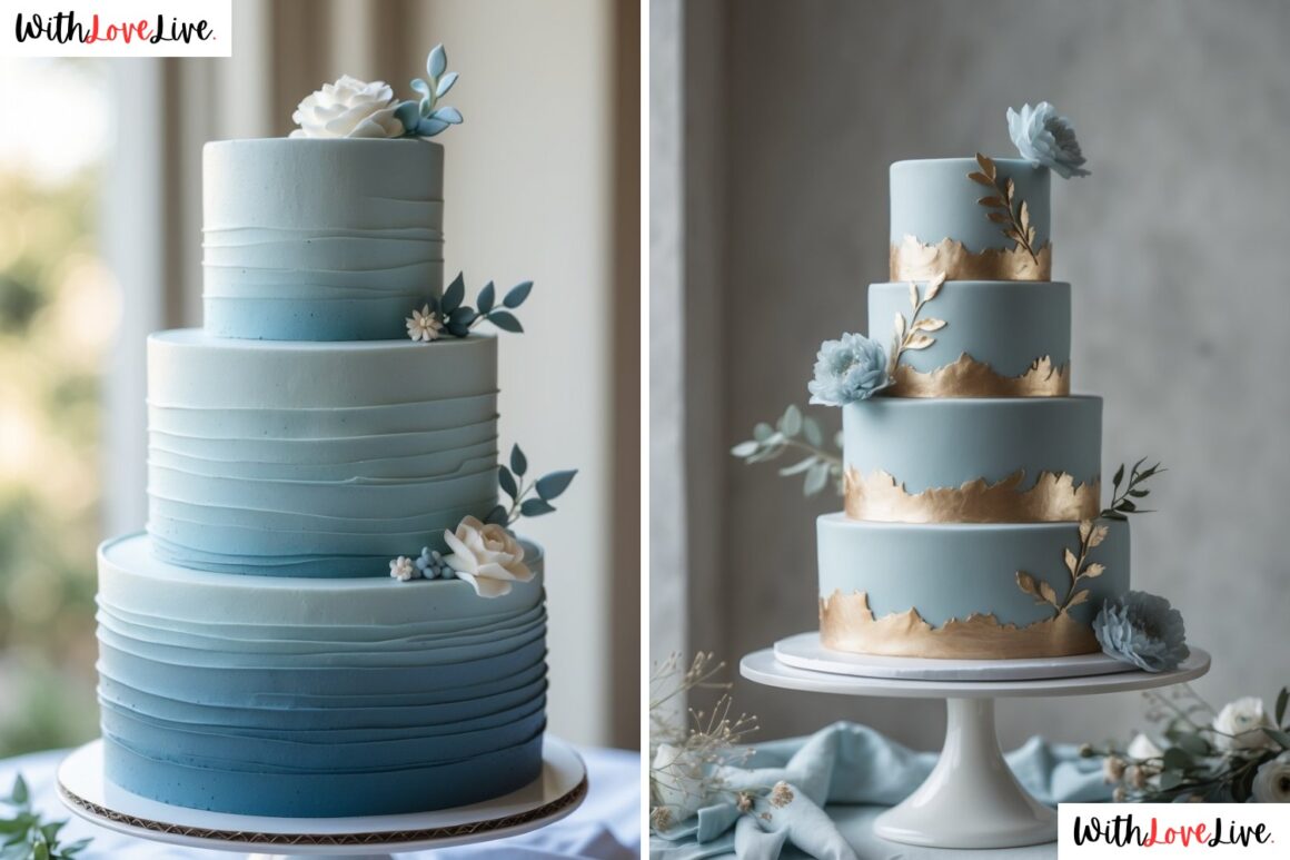 Dusty Blue Wedding Cake Ideas