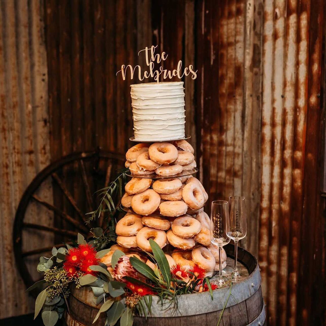 Farmhouse tiered donut tower