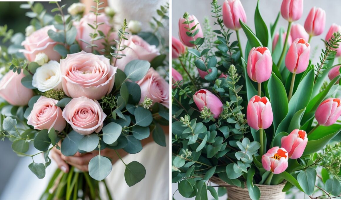 Green And Pink Wedding Flowers