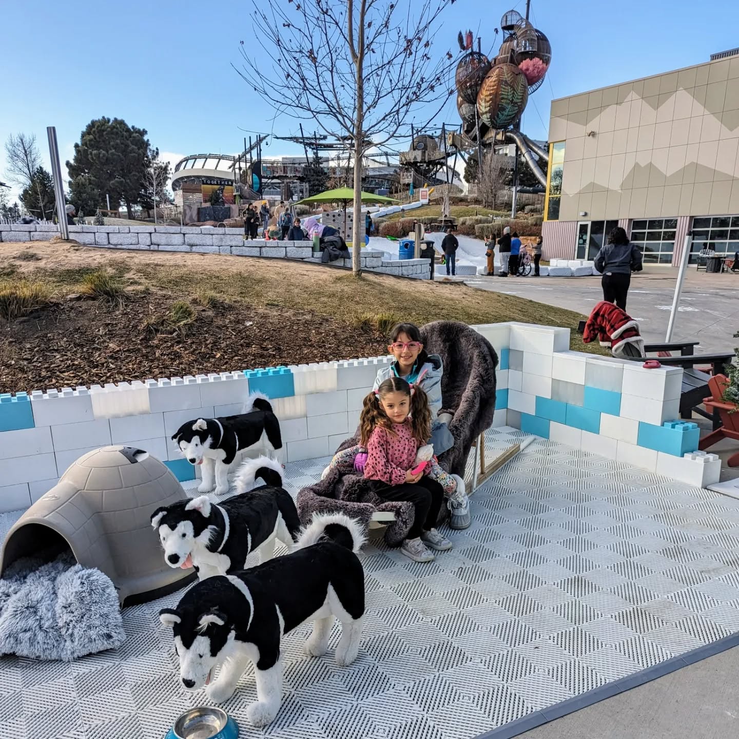 Indoor sledding on soft mats