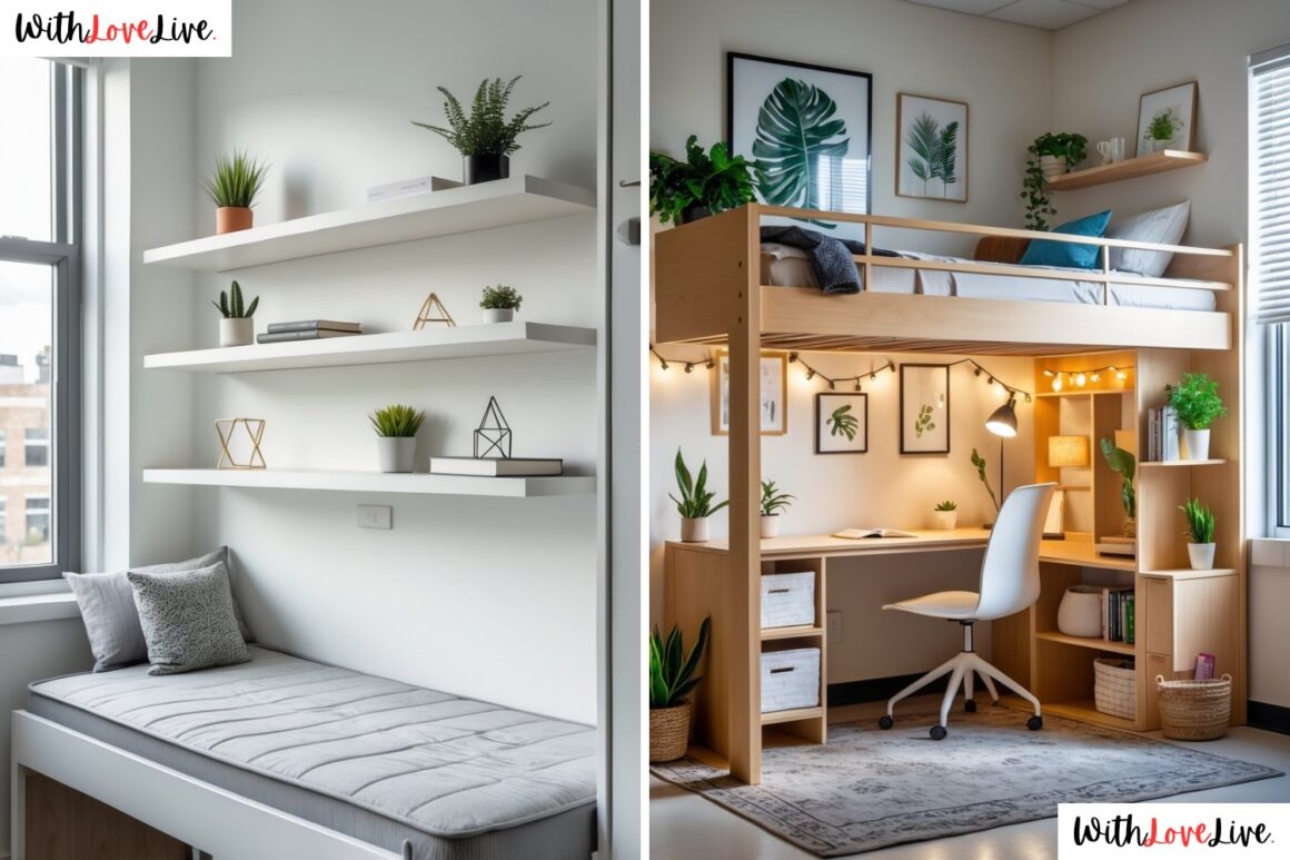 Lofted Bed Dorm Room Decor