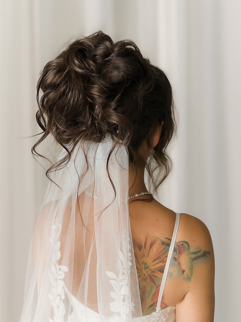 Soft Curls High Updo