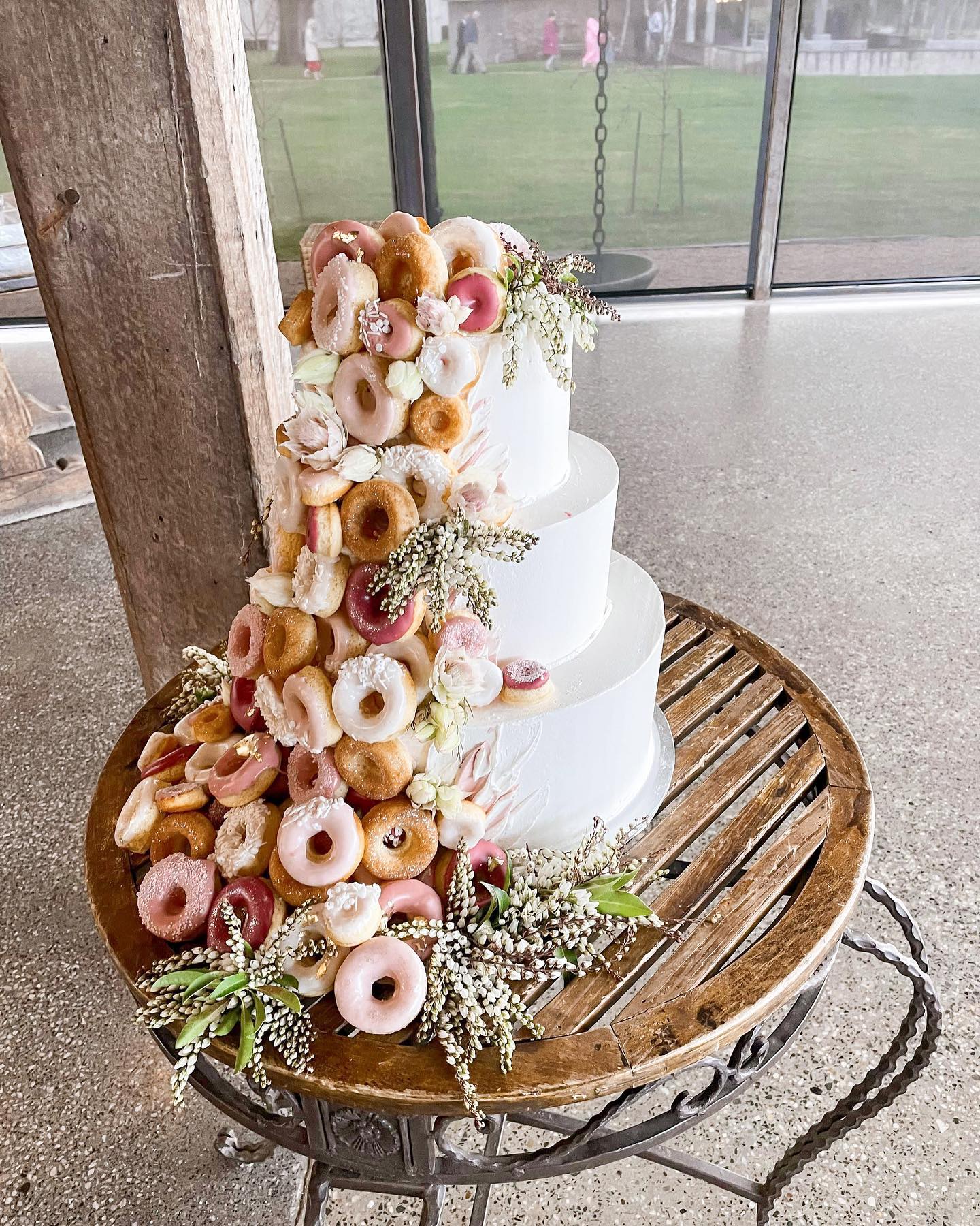 Waterfall Wedding Donut Cake