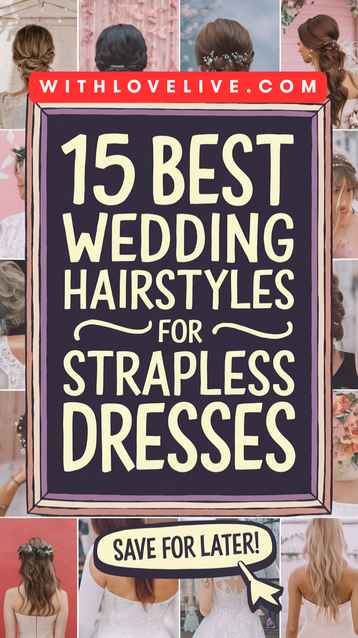 Wedding Hairstyles for Strapless Dresses