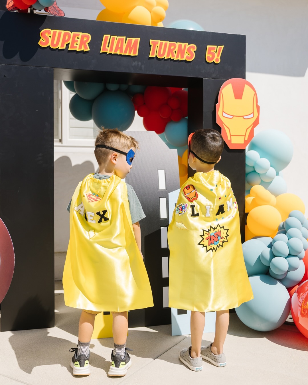 Winter superhero costume party