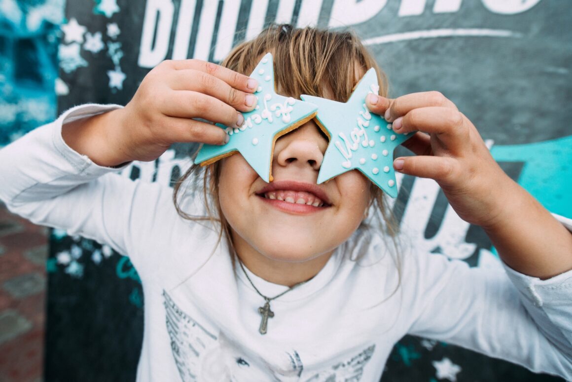 A little girl at a birthday party