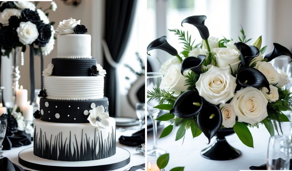 black white wedding