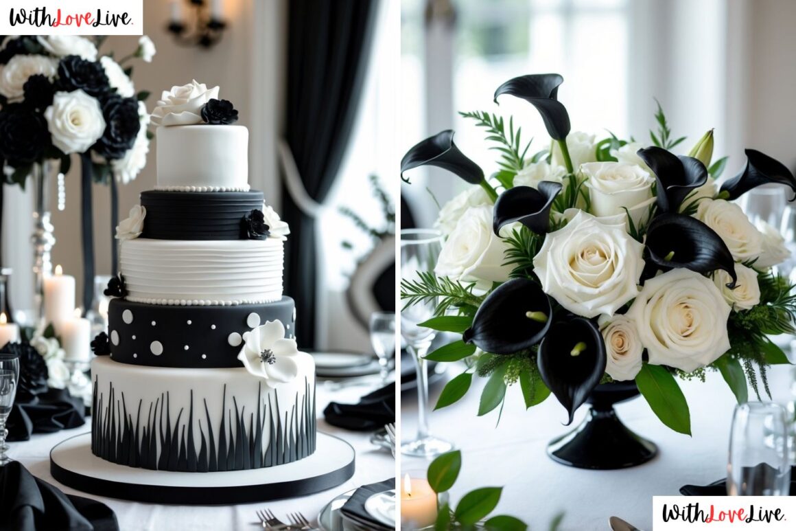 black white wedding