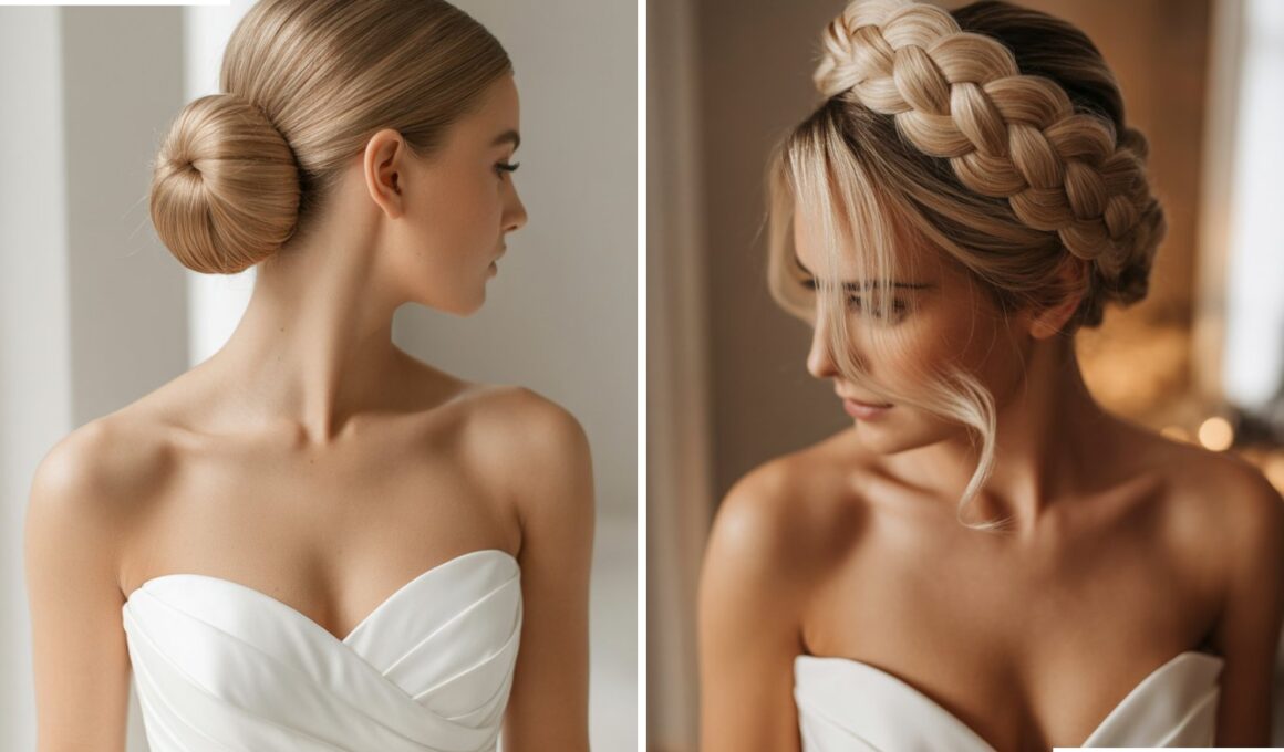 wedding hairstyles strapless dress