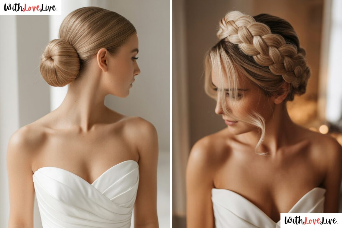 wedding hairstyles strapless dress