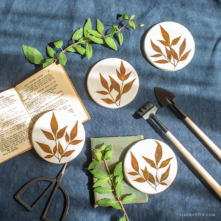 Button Leaf Coasters