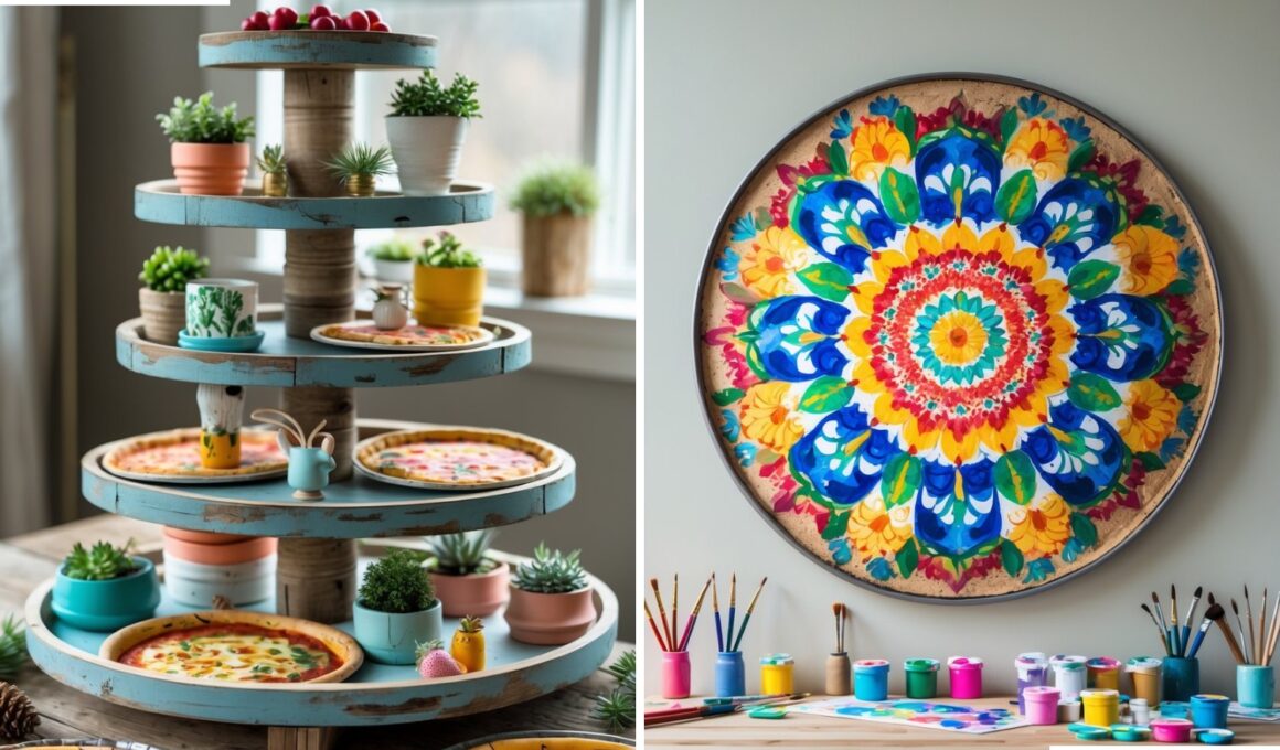 DIY Dollar Tree Pizza Pan Crafts