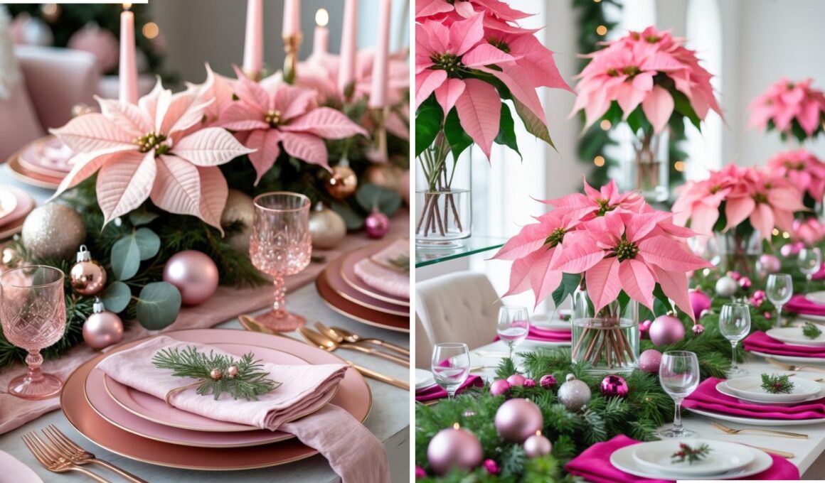 Pink Christmas Tablescapes