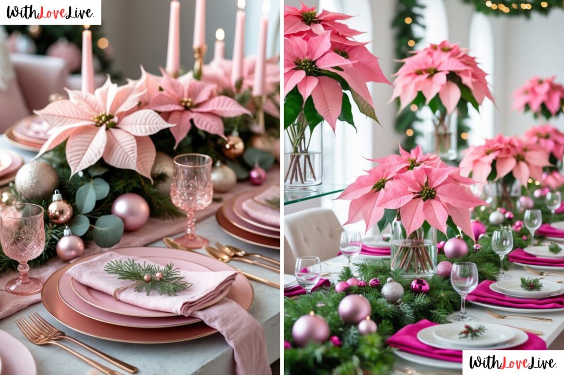 Pink Christmas Tablescapes