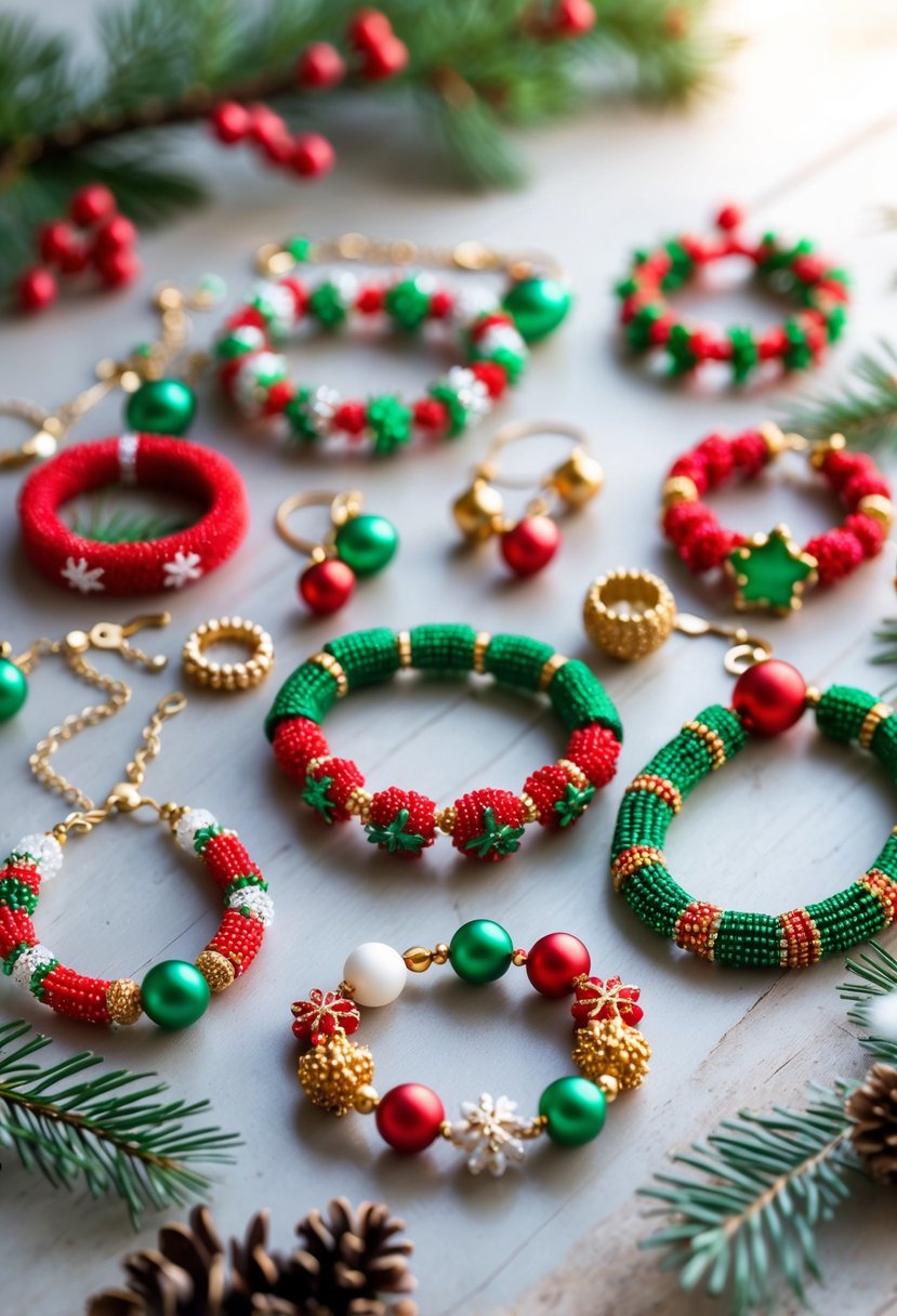 Handmade Beaded Christmas Jewelry Sets