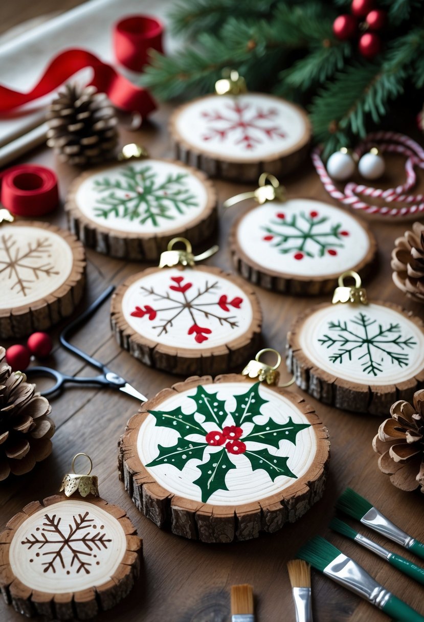 Rustic Wood Slice Ornaments