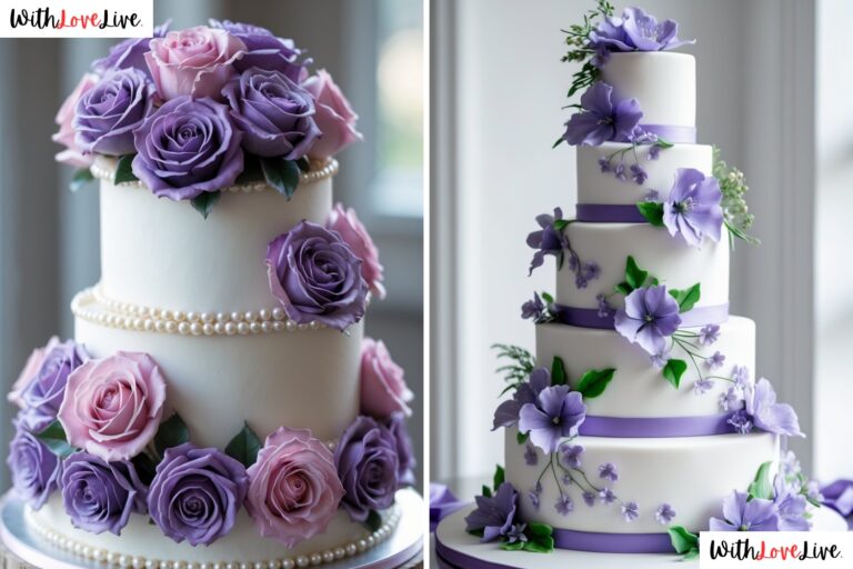 purple wedding cake