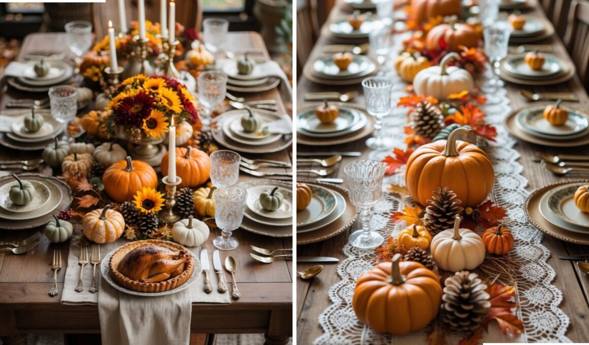 vintage thanksgiving tablescapes