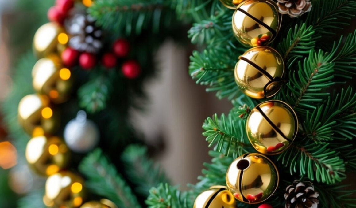 Bell-Adorned Holiday Wreath with Jingle Bells