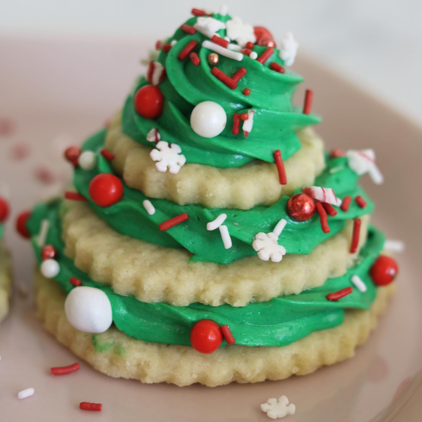 Christmas Tree Shaped Sugar Cookie Cake