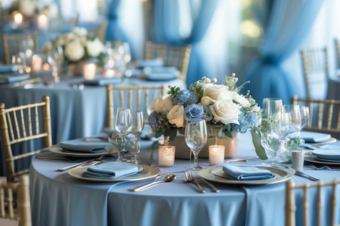 Dusty Blue Table Setting