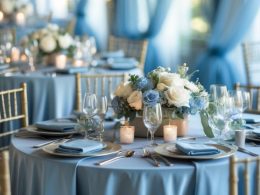Dusty Blue Table Setting