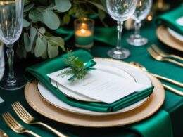 Emerald Green Wedding Table Setting