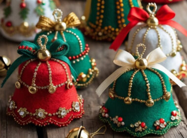 Felt Christmas Bells with Beads