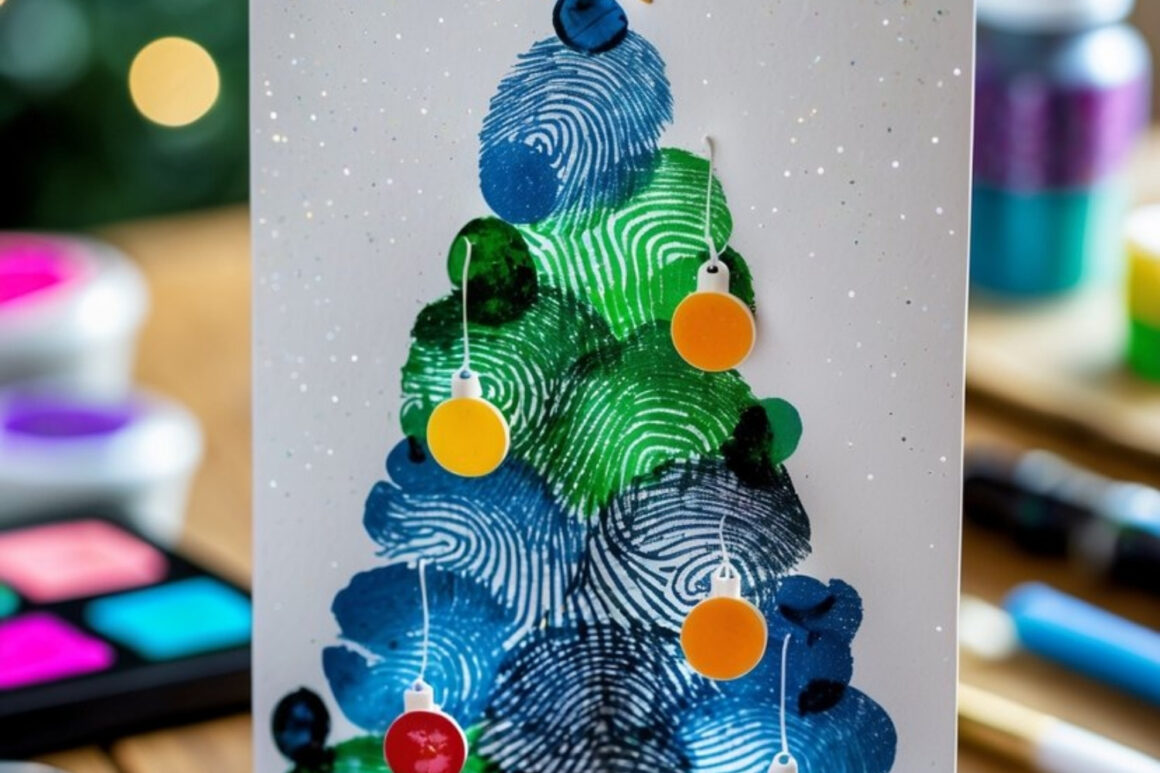 Fingerprint Christmas Tree Card1