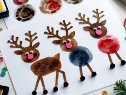 Fingerprint Reindeer Art