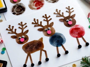 Fingerprint Reindeer Art