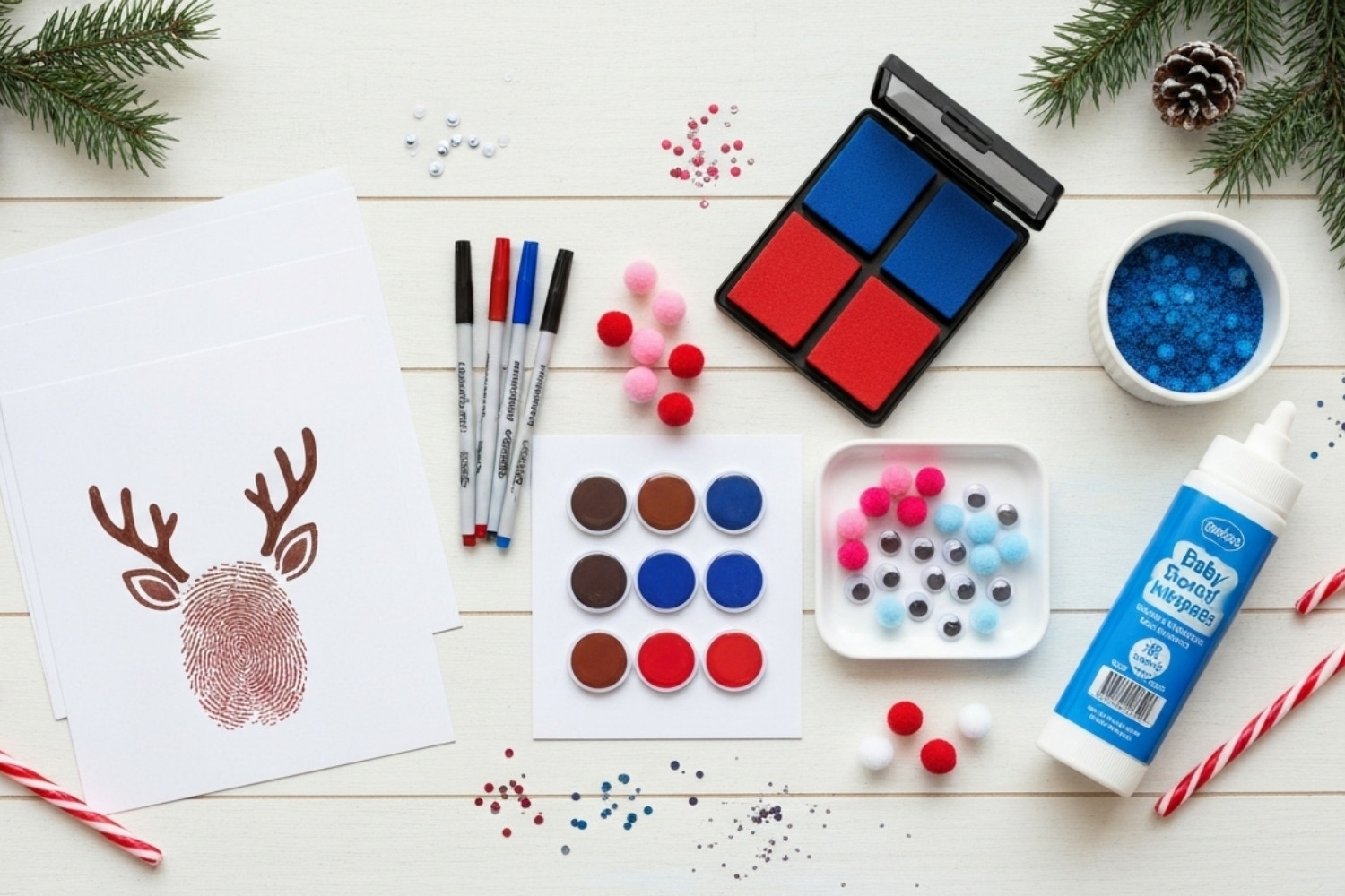 Fingerprint Reindeer Art